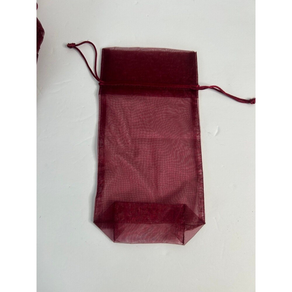 Burgundy Sheer Organza Drawstring Gift Bags Pouch 37